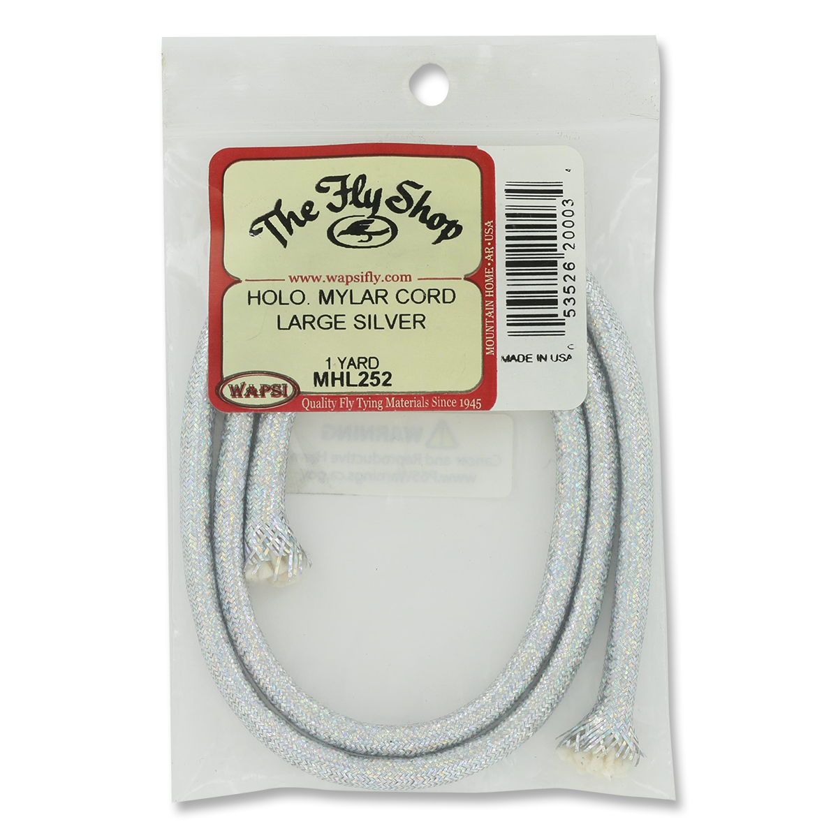 Holographic Mylar Tubing - Silver - Large