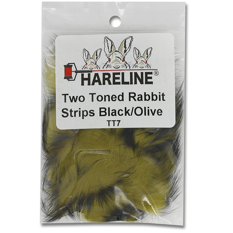 Two-Tone Rabbit Fur Strips