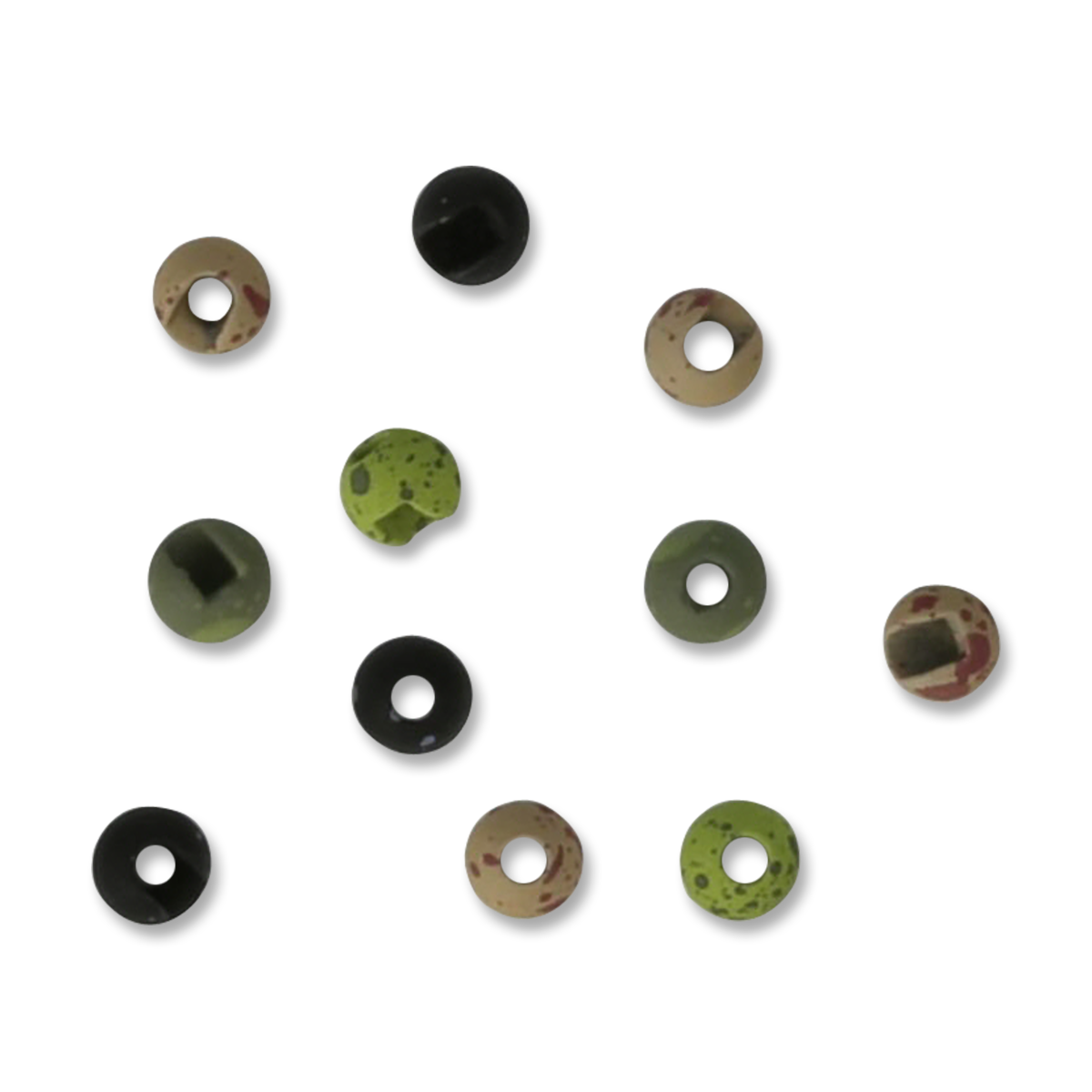 Mottled Tactical Slotted Tungsten Beads