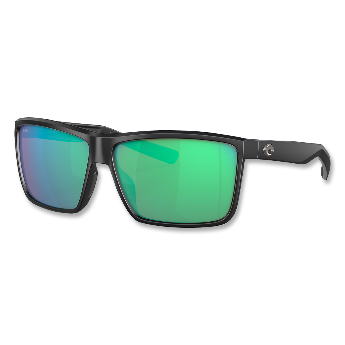 Rinconcito Polarized Glass 580 Sunglasses - Matte Black/Green Mirror