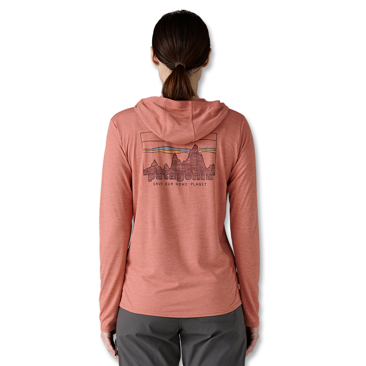 Patagonia Women's Cap Cool Graphic Hoody -'73 Skyline: Moment Pink