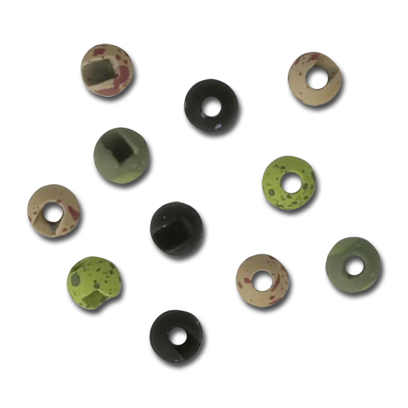 Slotted Mottled Tungsten Beads