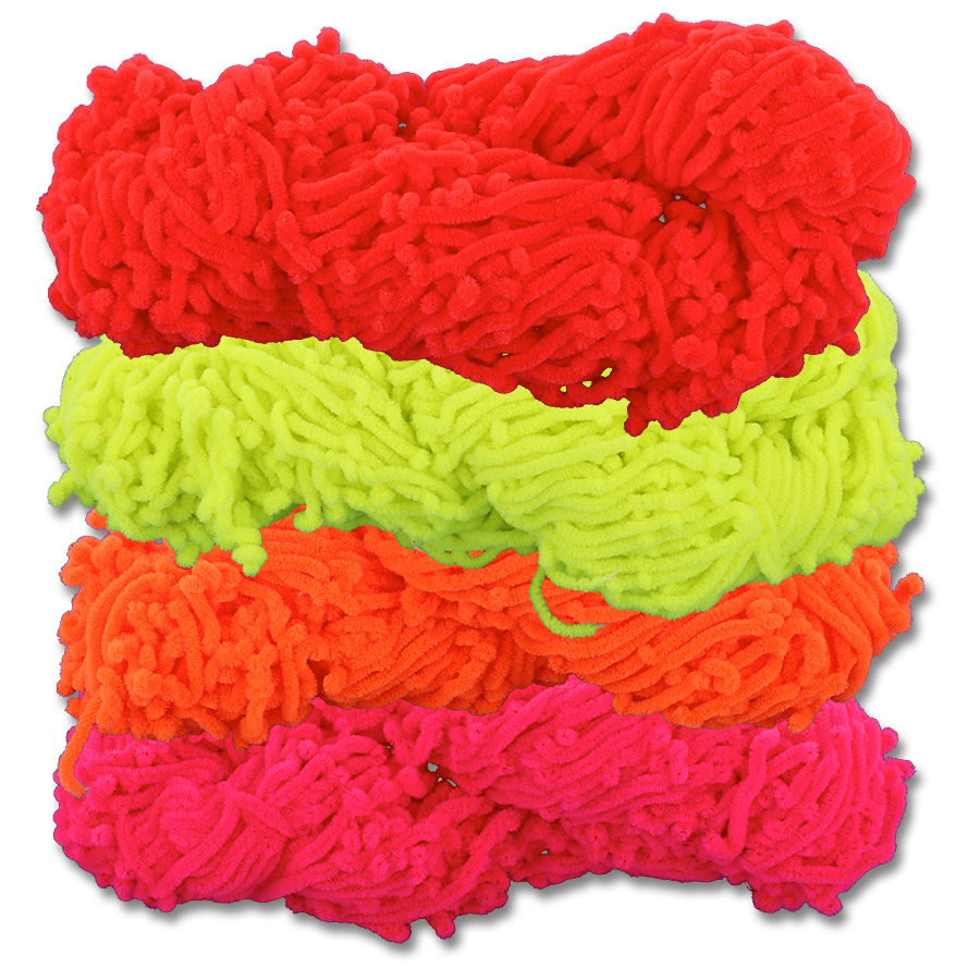 Fluorescent Chenille Skeins - 72 Yards