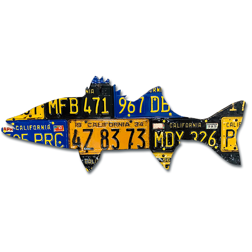 Cody's Fish License Plate Creations - Striped Bass