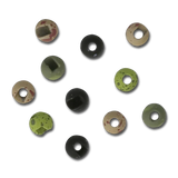 Slotted Mottled Tungsten Beads